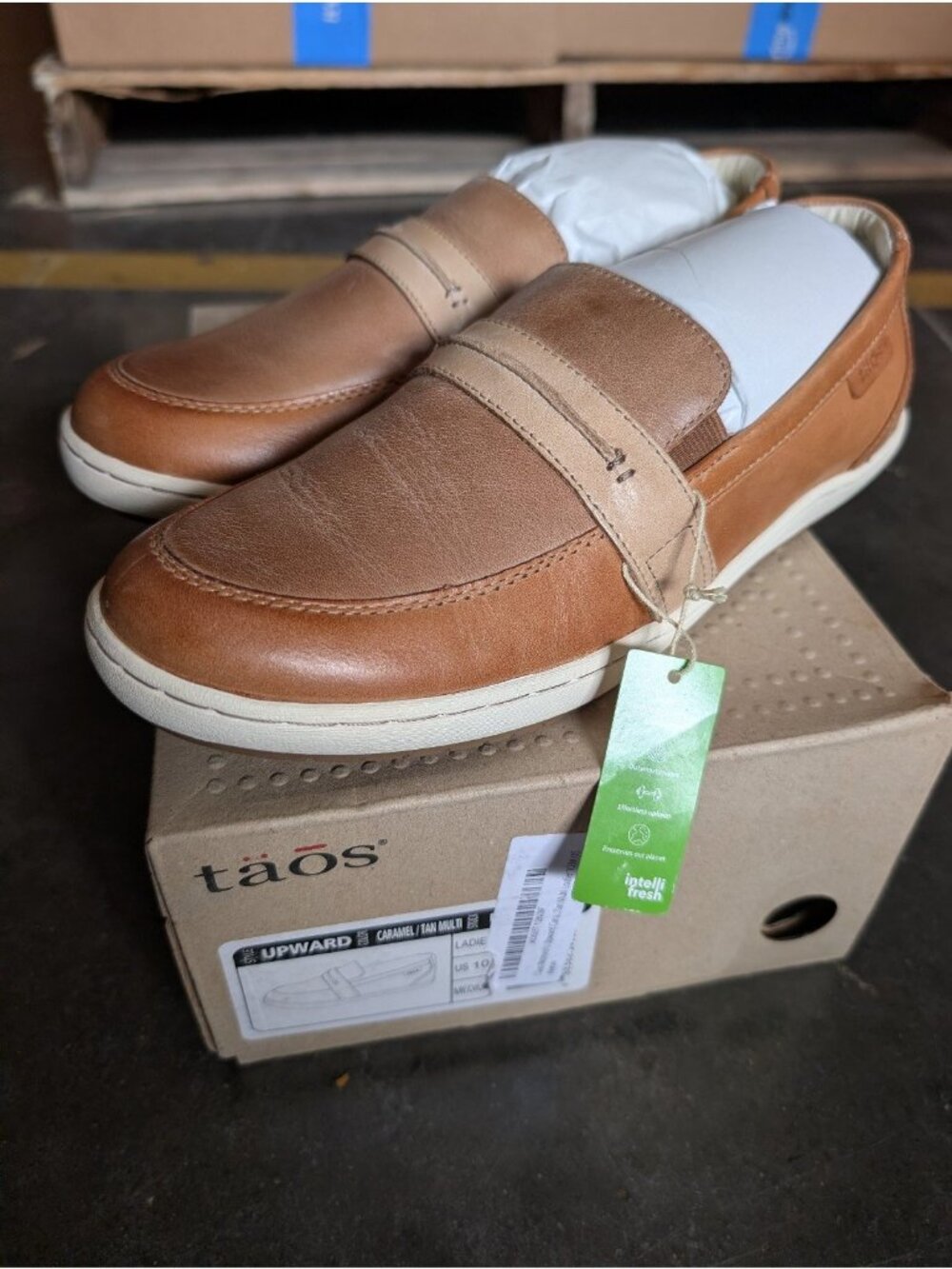 Taos Upward Women's Size 10 Slip-On Loafers in Caramel/Tan Multi leather NEW - Picture 1 of 6